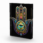 Kleurrijk Zwarte Gouden Hamsa met Turquoise Derde  Fotoblokken (Rechts)