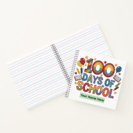 Kleurrijke 100 dagen school notitieboek