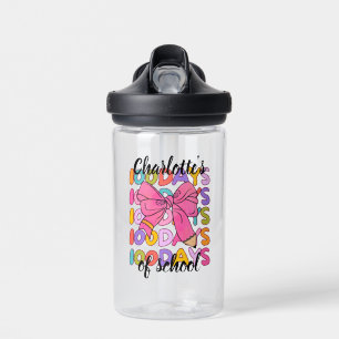 Kleurrijke 100 dagen School Pink Pencil Bow Waterfles