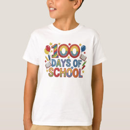 Kleurrijke 100 dagen school t-shirt