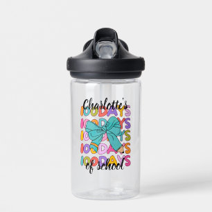 Kleurrijke 100 dagen van School Blue Pencil Bow Waterfles