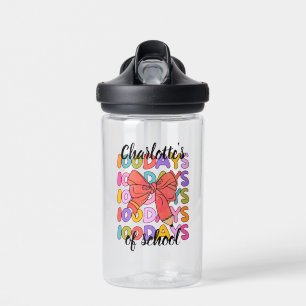 Kleurrijke 100 dagen van School Red Pencil Bow Waterfles