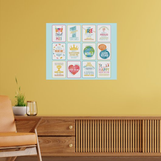 Kleurrijke 12 Pesukim Poster (Woonkamer 2)