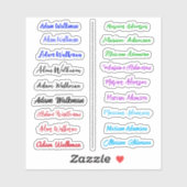 Kleurrijke 18 Labels, handgeschreven scriptnaamsti Sticker (Vel)