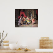 Kleurrijke 18e c. aristocratische scène poster (Keuken)