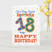 Kleurrijke 18e verjaardag voor Special Brother Kaart (Gele Bloem)