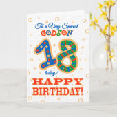Kleurrijke 18e verjaardag voor Special Godson Kaart (Gele Bloem)