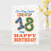 Kleurrijke 18e verjaardag voor speciale neef kaart (Gele Bloem)