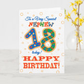 Kleurrijke 18e verjaardag voor speciale neef kaart (Gele Bloem)