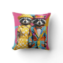Kleurrijke 1960's mod raccoons