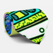 Kleurrijke 1980s Bright Cassette Music Retro  Stropdas (Opgerold)