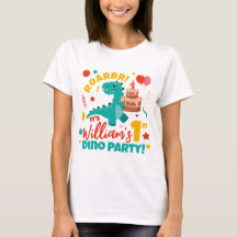 Kleurrijke 1e verjaardag Dino-feest T-shirt