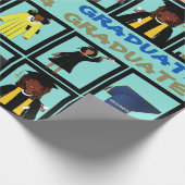 Kleurrijke 2024 Afstuderen vierkanten Afrikaans Am Cadeaupapier (Hoek)