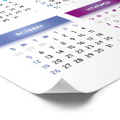 Kleurrijke 2025 Agenda - Regenboogkleuren 3 Kolomm Poster (Hoek)