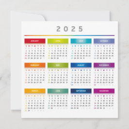 Kleurrijke 2025 Kalender - Regenboog Kleuren 3 Kol