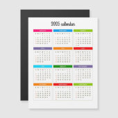 Kleurrijke 2025 Maandelijkse Kalender Magnetische (Voorkant / Achterkant)
