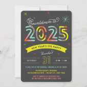 Kleurrijke 2025 oudejaarsavond moderne feestdag kaart (Voorkant)