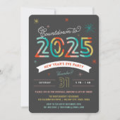 Kleurrijke 2025 oudejaarsavond moderne feestdag kaart (Voorkant)