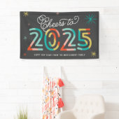 Kleurrijke 2025 oudejaarsavond moderne feestdag spandoek (Insitu)