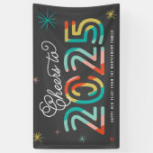Kleurrijke 2025 oudejaarsavond moderne feestdag spandoek (Verticaal)