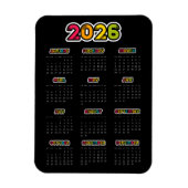 Kleurrijke 2025 Zwarte kalender Magneet (Verticaal)