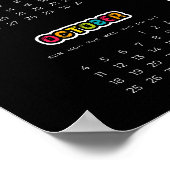 Kleurrijke 2025 Zwarte kalender Poster (Hoek)