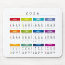 Kleurrijke 2026 Agenda - Regenboog Kleuren 3 Kolom