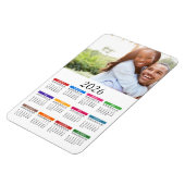 Kleurrijke 2026 kalender met je foto magneet (Linkerzijde)