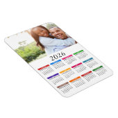Kleurrijke 2026 kalender met je foto magneet (Rechterzijde)