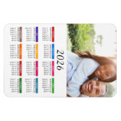 Kleurrijke 2026 kalender met jouw foto magneet (Horizontaal)