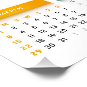 Kleurrijke 2026 Kalender - Regenboog Kleuren 3 Kol Perfect Poster (Hoek)