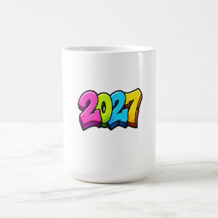Kleurrijke 2027 cijfers koffiemok