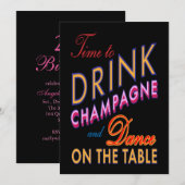 Kleurrijke 21e verjaardag tijd om champagne te Dri Kaart (Voorkant / Achterkant)