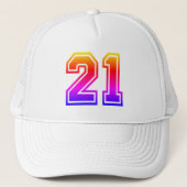 Kleurrijke 21e Verjaardagsfeestje Trucker Hoed Trucker Pet (Voorkant)