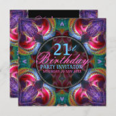 Kleurrijke 21e vieringen Uitnodiging (Voorkant / Achterkant)