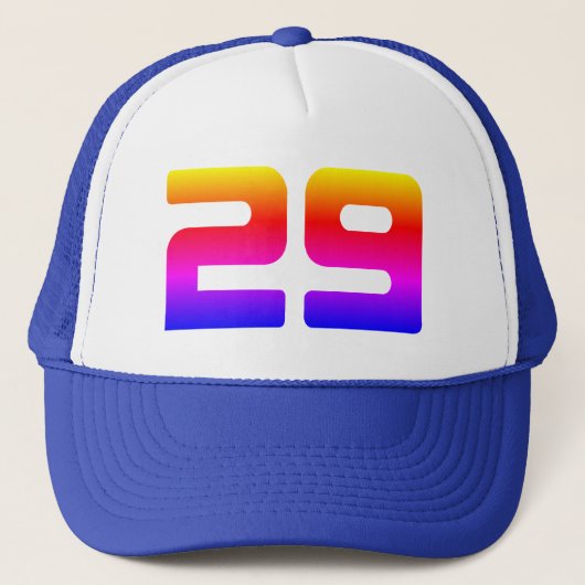 Kleurrijke 29e Verjaardagsfeestje Trucker Hoed Trucker Pet (Voorkant)