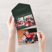 Kleurrijke 2-Foto Vrolijke Kerstpuntjes All In One Uitnodiging (Afscheurbaar)