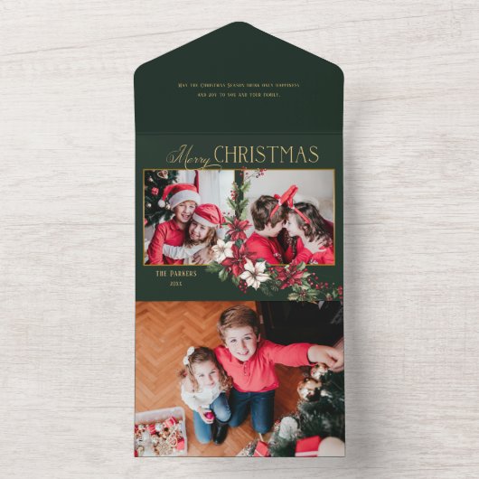 Kleurrijke 2-Foto Vrolijke Kerstpuntjes All In One Uitnodiging (Binnen)