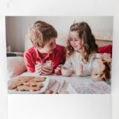 Kleurrijke 2-Foto Vrolijke Kerstpuntjes Drieluik Wenskaart (Binnenzijde eerst)