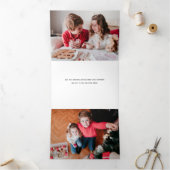 Kleurrijke 2-Foto Vrolijke Kerstpuntjes Drieluik Wenskaart (Binnen)