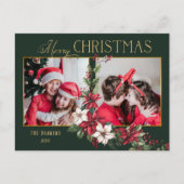 Kleurrijke 2-Foto Vrolijke Kerstpuntjes Feestdagenkaart (Voorkant)