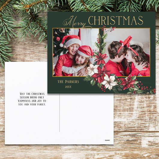 Kleurrijke 2-Foto Vrolijke Kerstpuntjes Feestdagenkaart