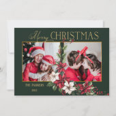 Kleurrijke 2-Foto Vrolijke Kerstpuntjes Feestdagenkaart (Voorkant)