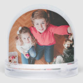 Kleurrijke 2-Foto Vrolijke Kerstpuntjes Sneeuwbol (Achterkant)