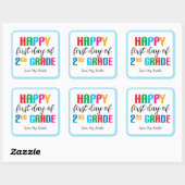 Kleurrijke 2e klas School Sticker (vierkant) (Vel)