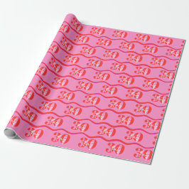 Kleurrijke 30e verjaardag cadeauverpakking cadeaupapier