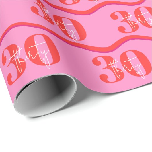 Kleurrijke 30e verjaardag cadeauverpakking cadeaupapier (Rol Hoek)