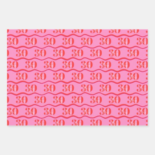 Kleurrijke 30e verjaardag cadeauverpakking inpakpapier vel (Voorkant 2)