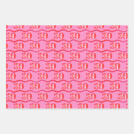 Kleurrijke 30e verjaardag cadeauverpakking inpakpapier vel