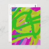 kleurrijke 3748 abstracte kunst briefkaart (Voorkant / Achterkant)